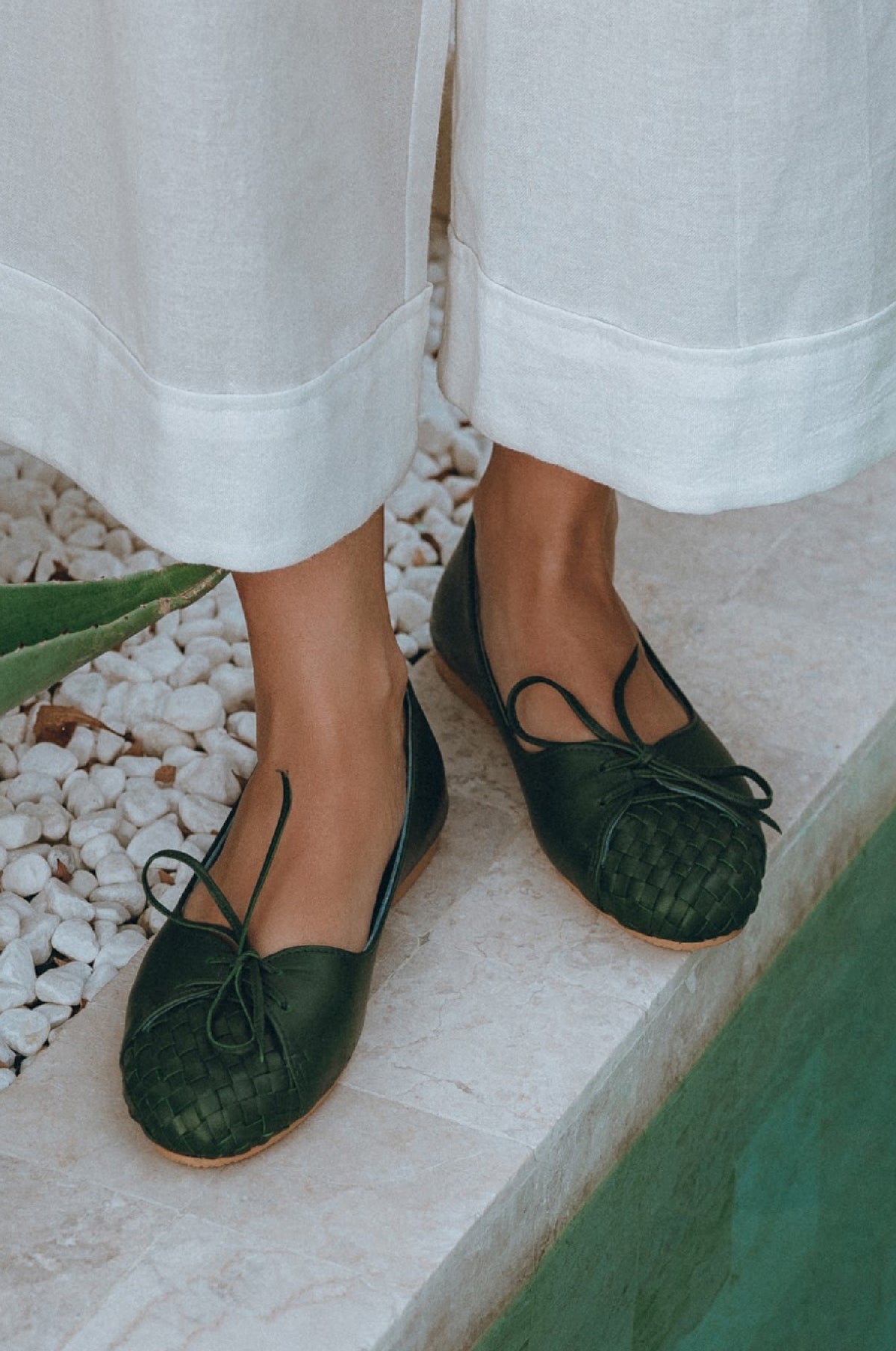 Alexandra Woven Leather Flats