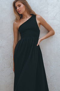 Alina One Shoulder Linen Dress (Sale)