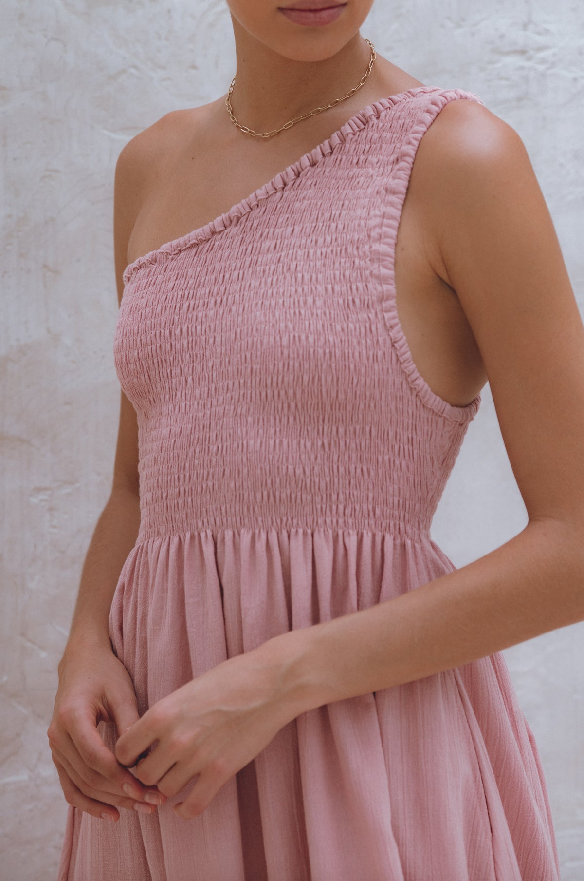 Alina One Shoulder Linen Dress (Sale)