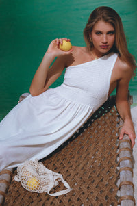 Alina One Shoulder Linen Dress (Sale)