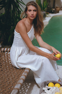 Alina One Shoulder Linen Dress (Sale)