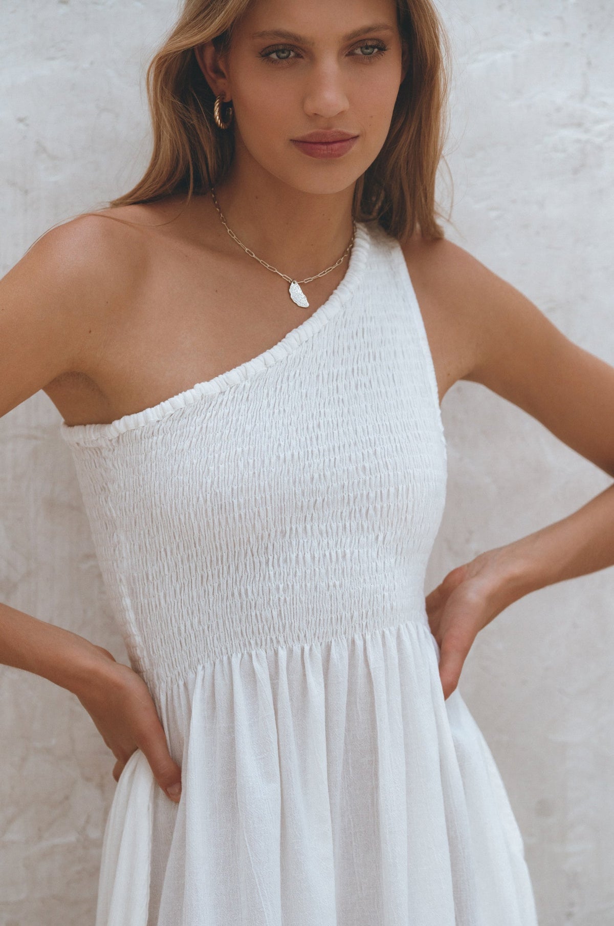 Alina One Shoulder Linen Dress (Sale)