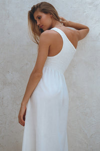 Alina One Shoulder Linen Dress (Sale)