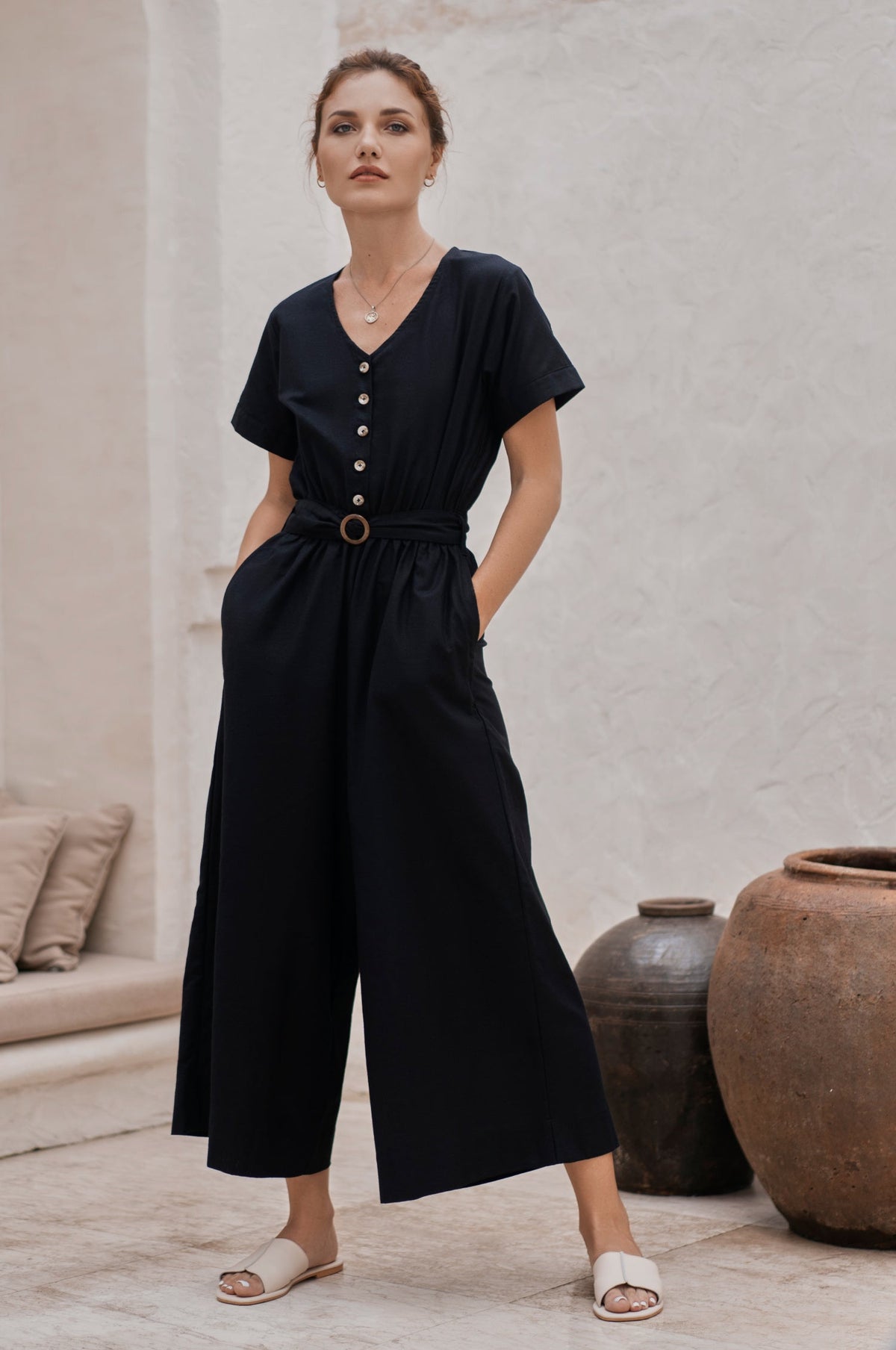Evora Linen Jumpsuit (Sale)
