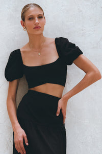 Kiana Linen Crop Top