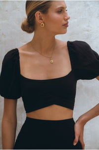 Kiana Linen Crop Top