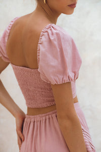 Kiana Linen Crop Top