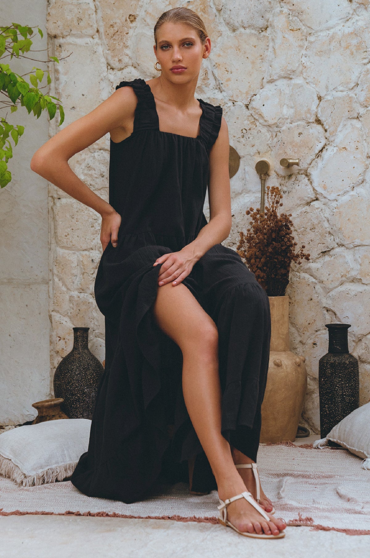La Palma Linen Maxi Dress
