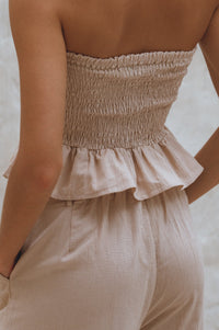 Laura Smocked Linen Top