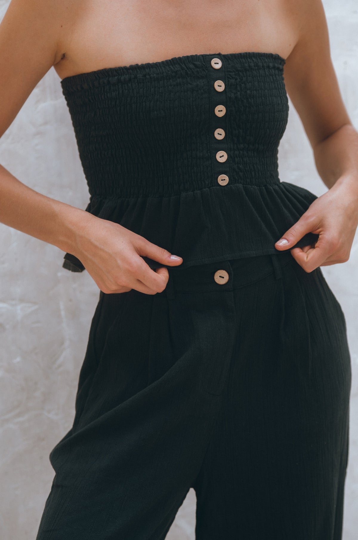 Laura Smocked Linen Top