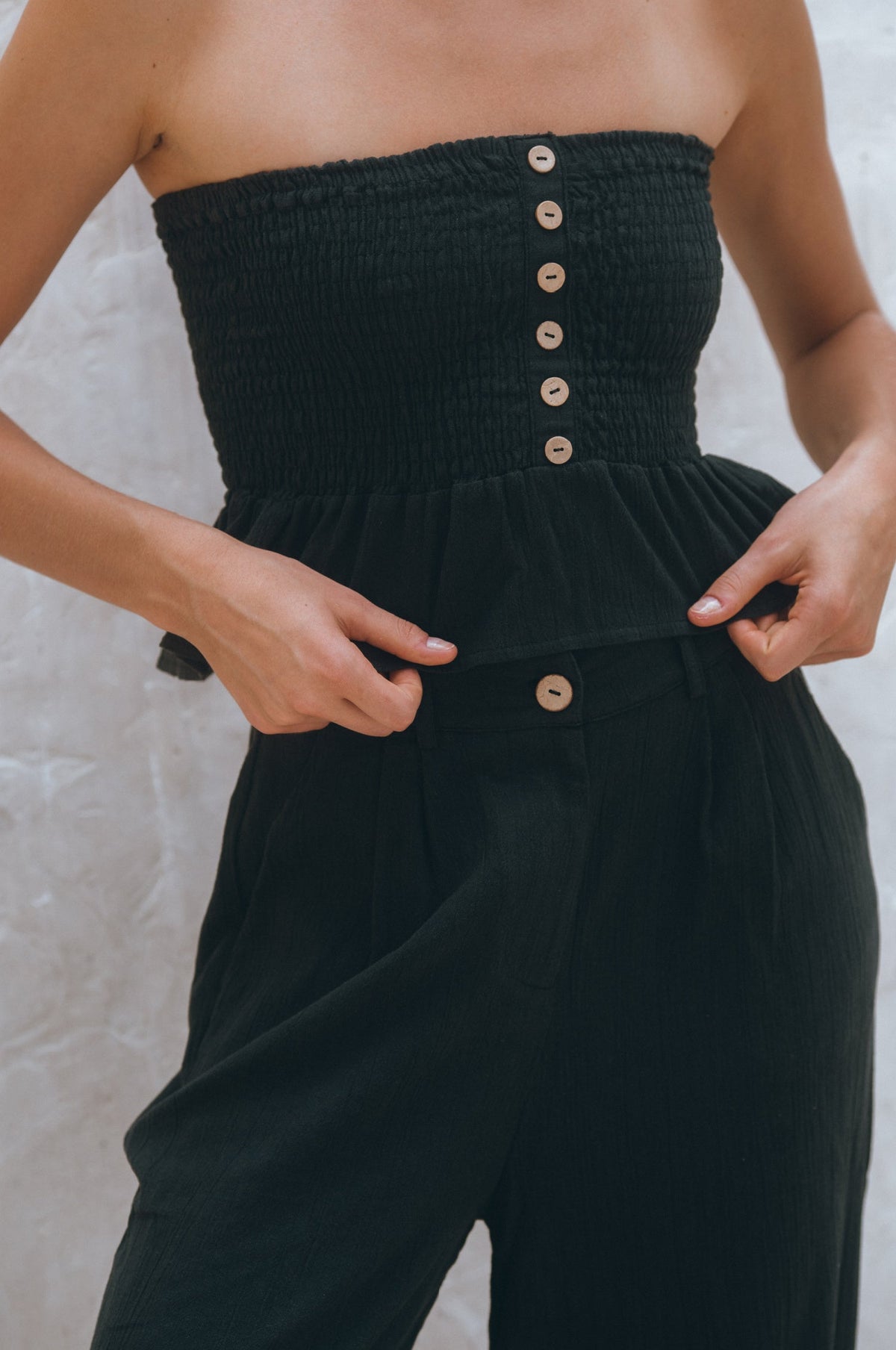 Laura Smocked Linen Top