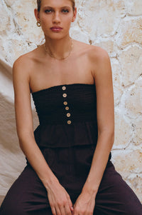 Laura Smocked Linen Top