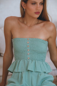 Laura Smocked Linen Top