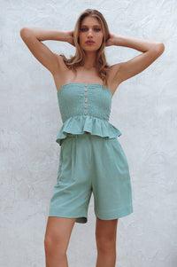 Laura Smocked Linen Top