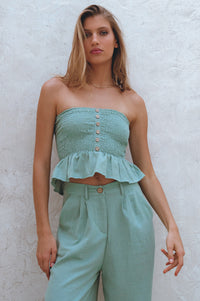 Laura Smocked Linen Top