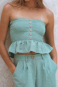 Laura Smocked Linen Top