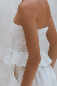 Laura Smocked Linen Top