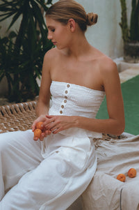 Laura Smocked Linen Top