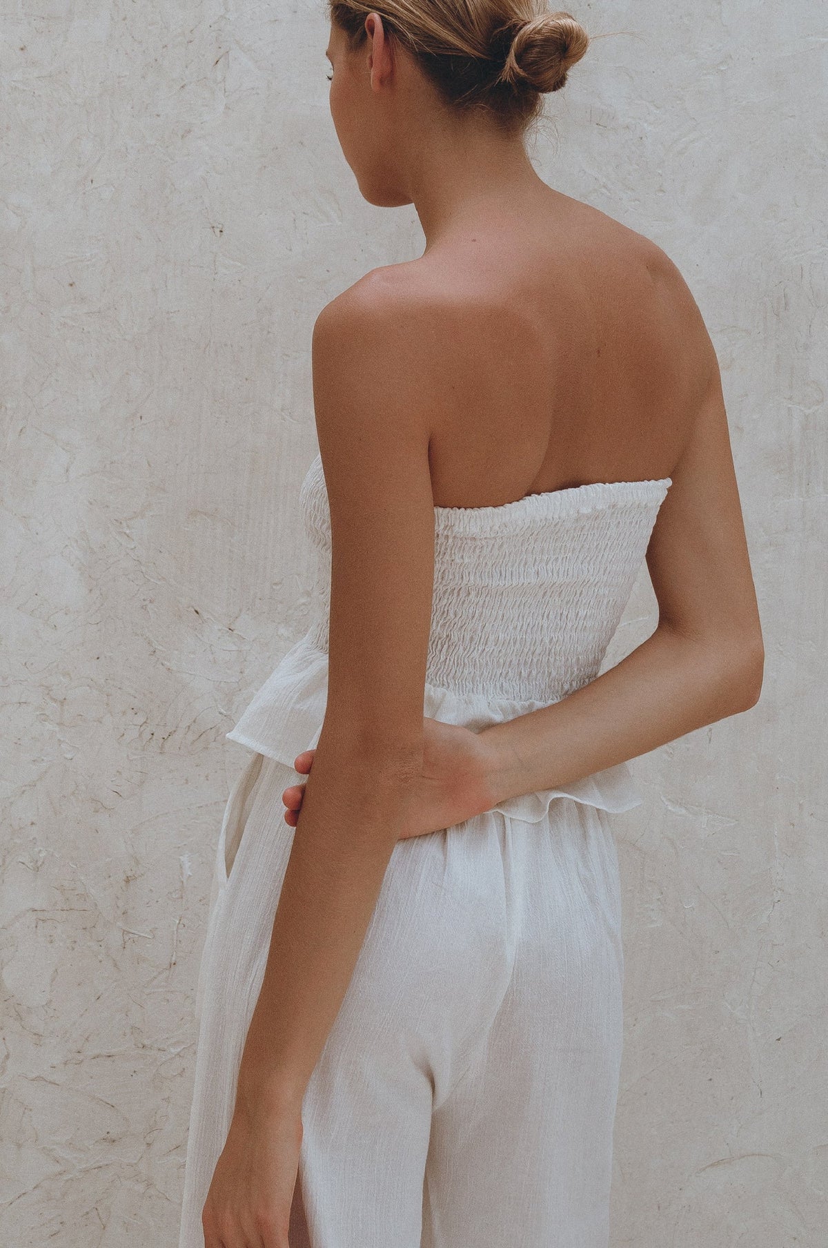 Laura Smocked Linen Top