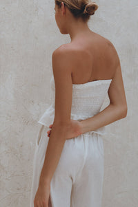 Laura Smocked Linen Top