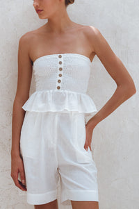 Laura Smocked Linen Top