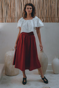 Laurent Linen Midi Skirt (Sale)