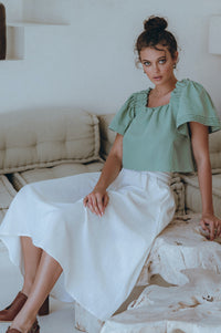 Laurent Linen Midi Skirt (Sale)