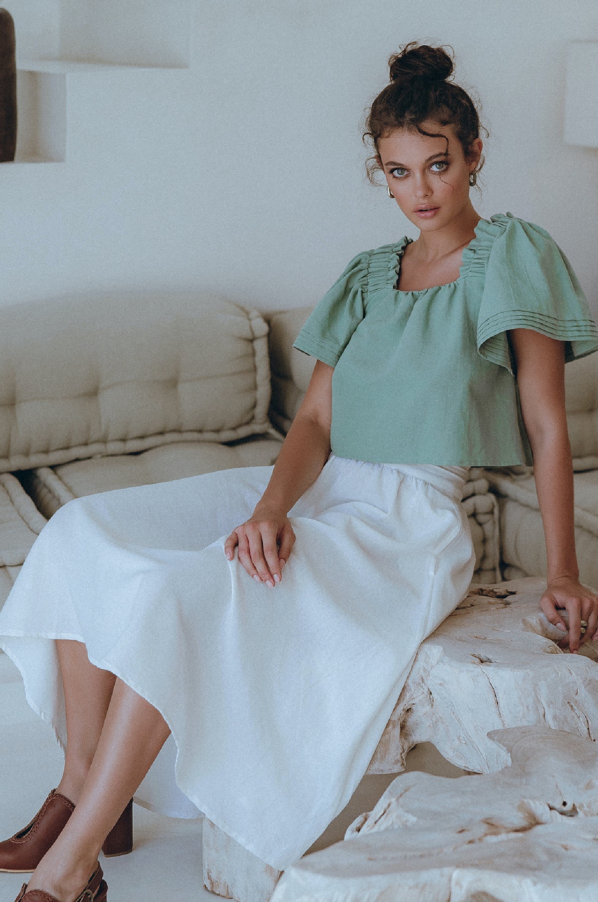 Laurent Linen Midi Skirt (Sale)