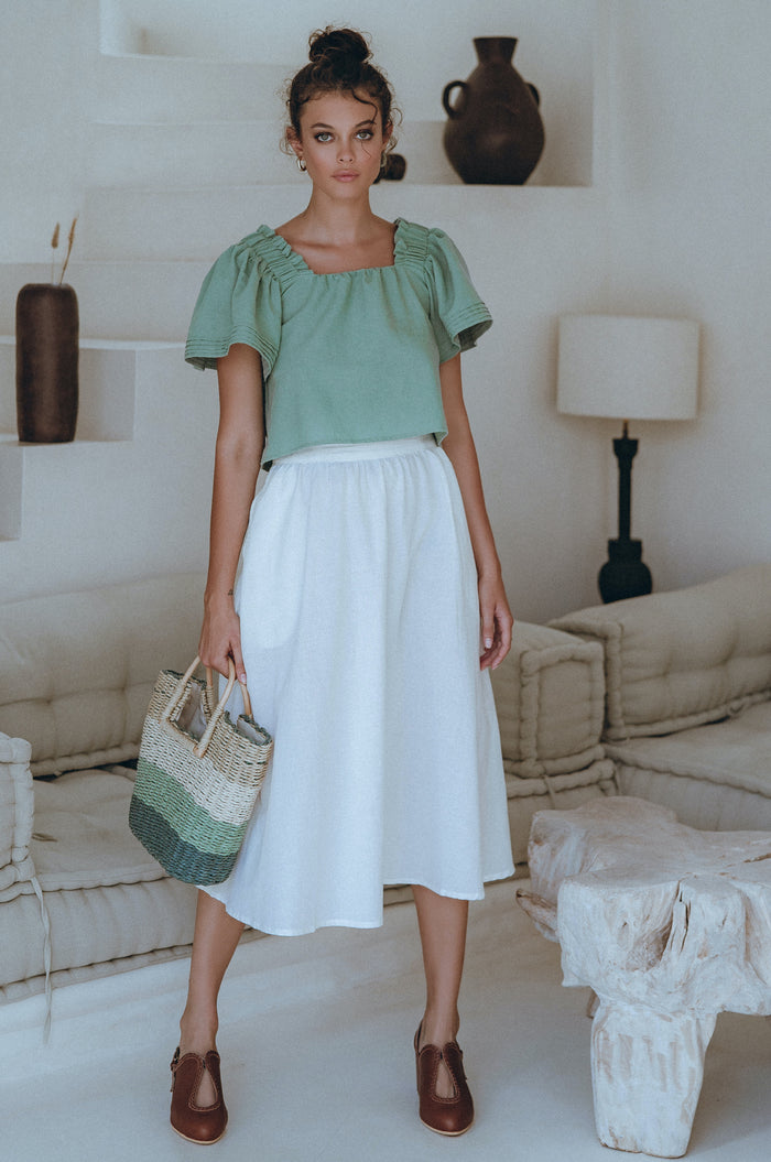 Laurent Linen Midi Skirt (Sale)