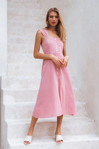Mira Linen Midi Dress