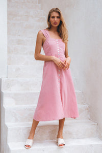 Mira Linen Midi Dress