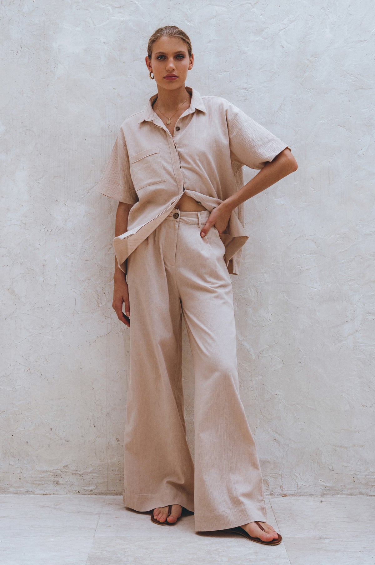 Raya Wide Leg Linen Pants