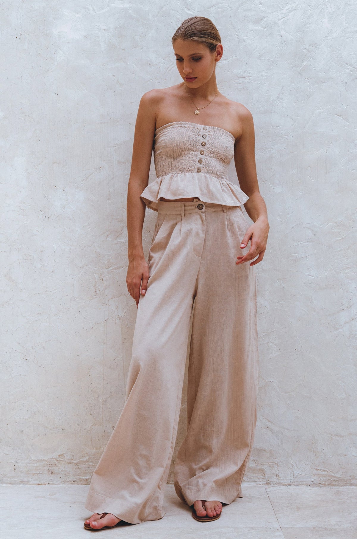 Raya Wide Leg Linen Pants