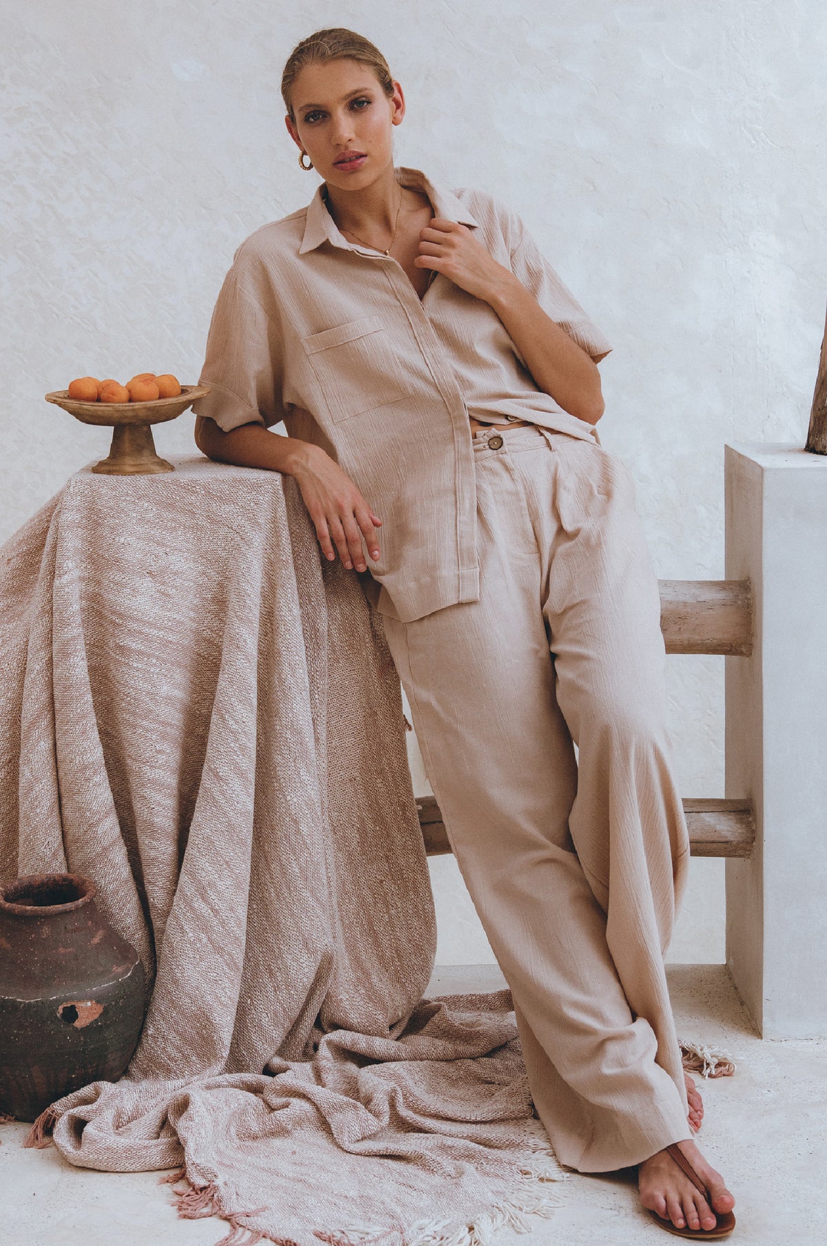 Raya Wide Leg Linen Pants