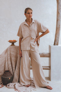 Raya Wide Leg Linen Pants