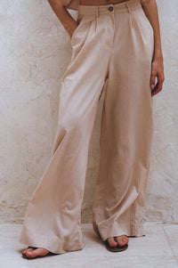 Raya Wide Leg Linen Pants