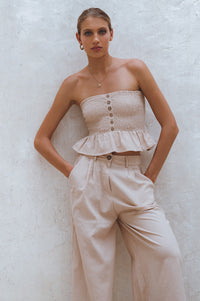 Raya Wide Leg Linen Pants