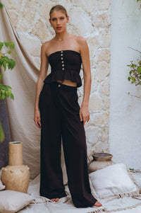 Raya Wide Leg Linen Pants