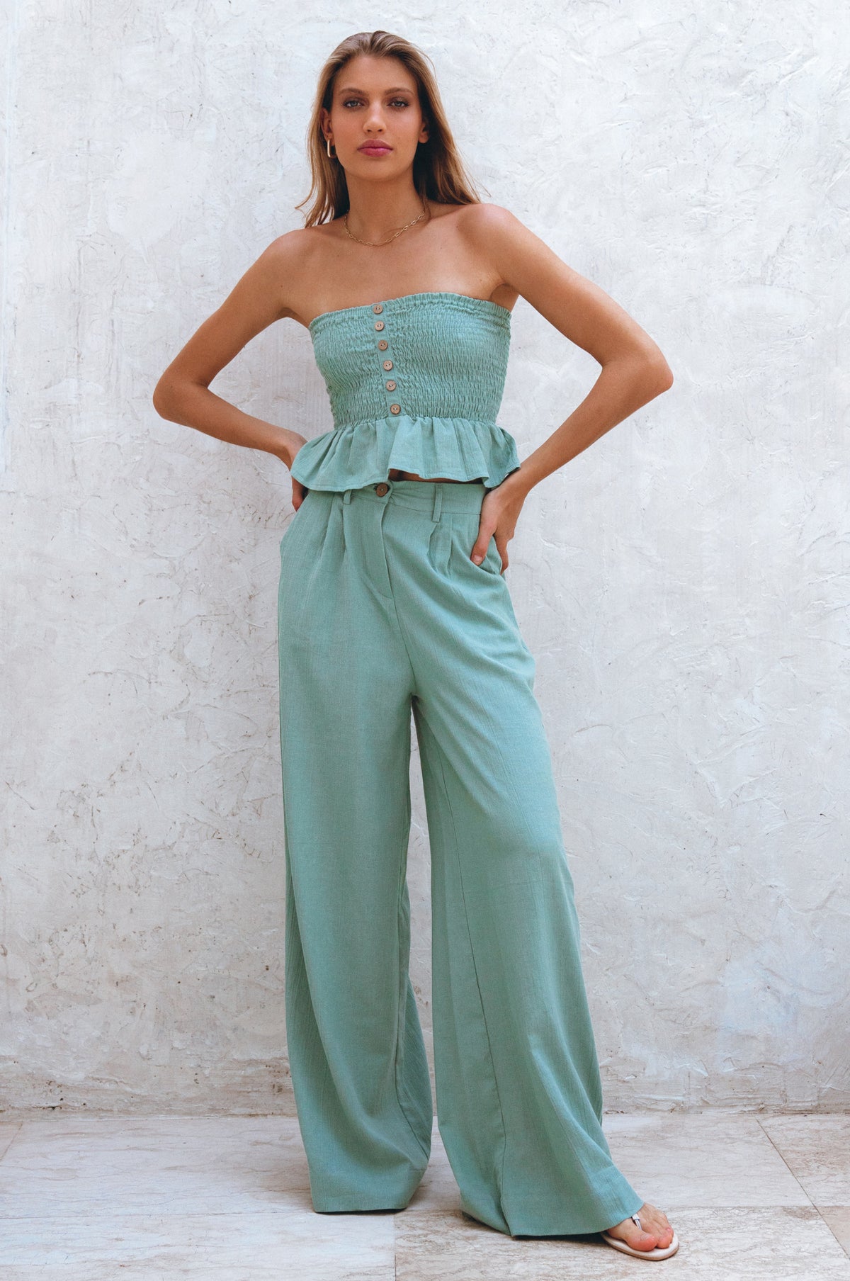 Raya Wide Leg Linen Pants
