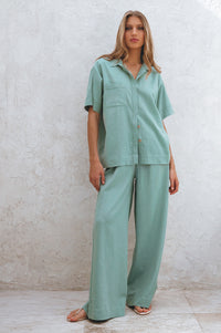Raya Wide Leg Linen Pants