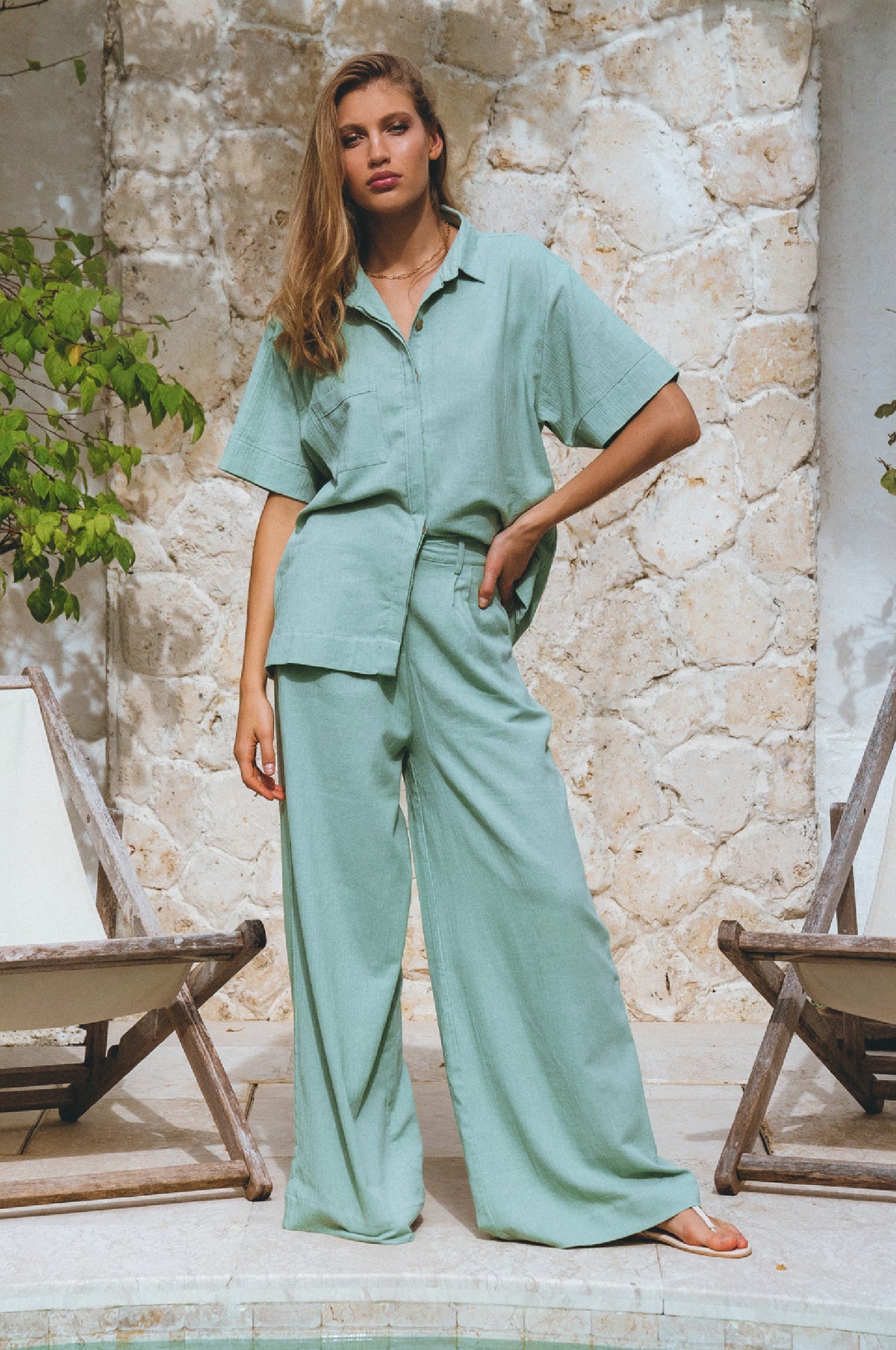 Raya Wide Leg Linen Pants