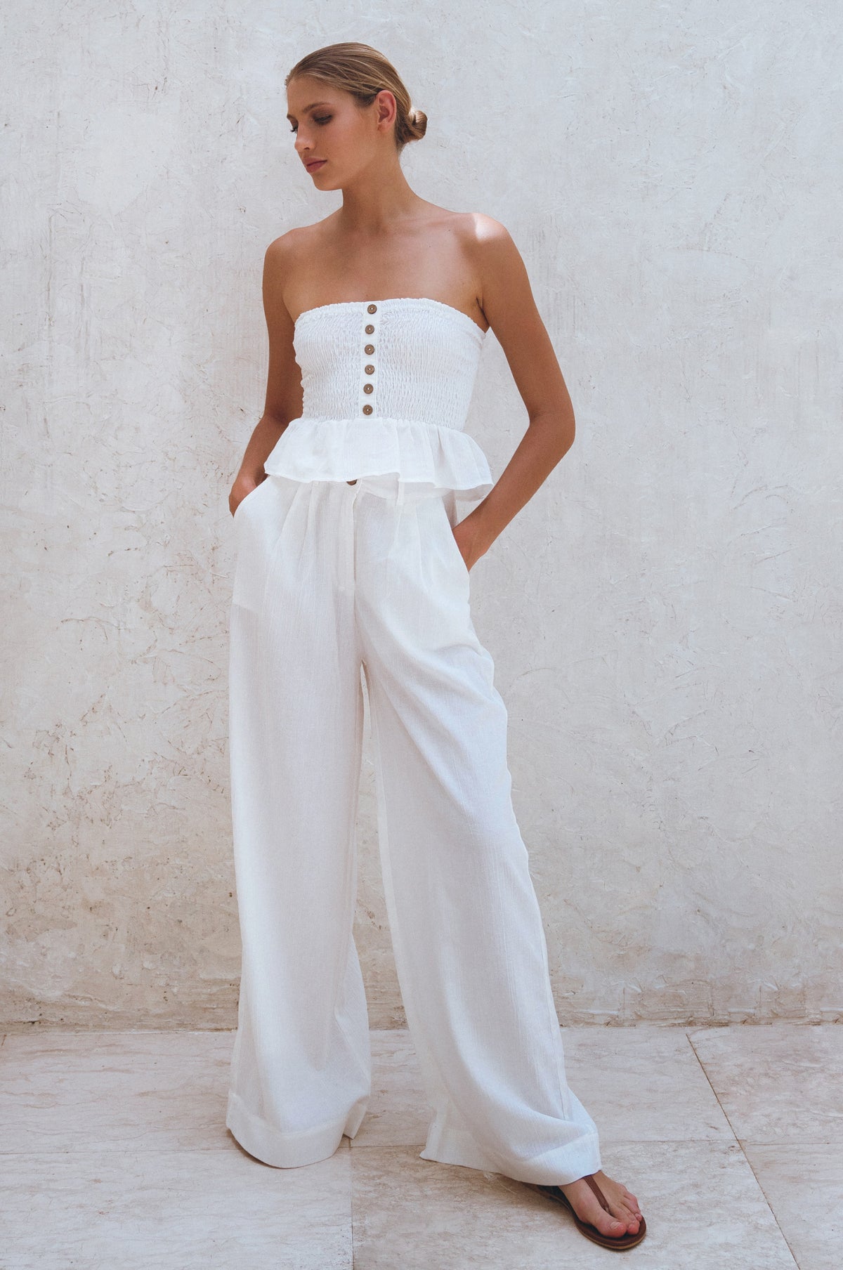 Raya Wide Leg Linen Pants
