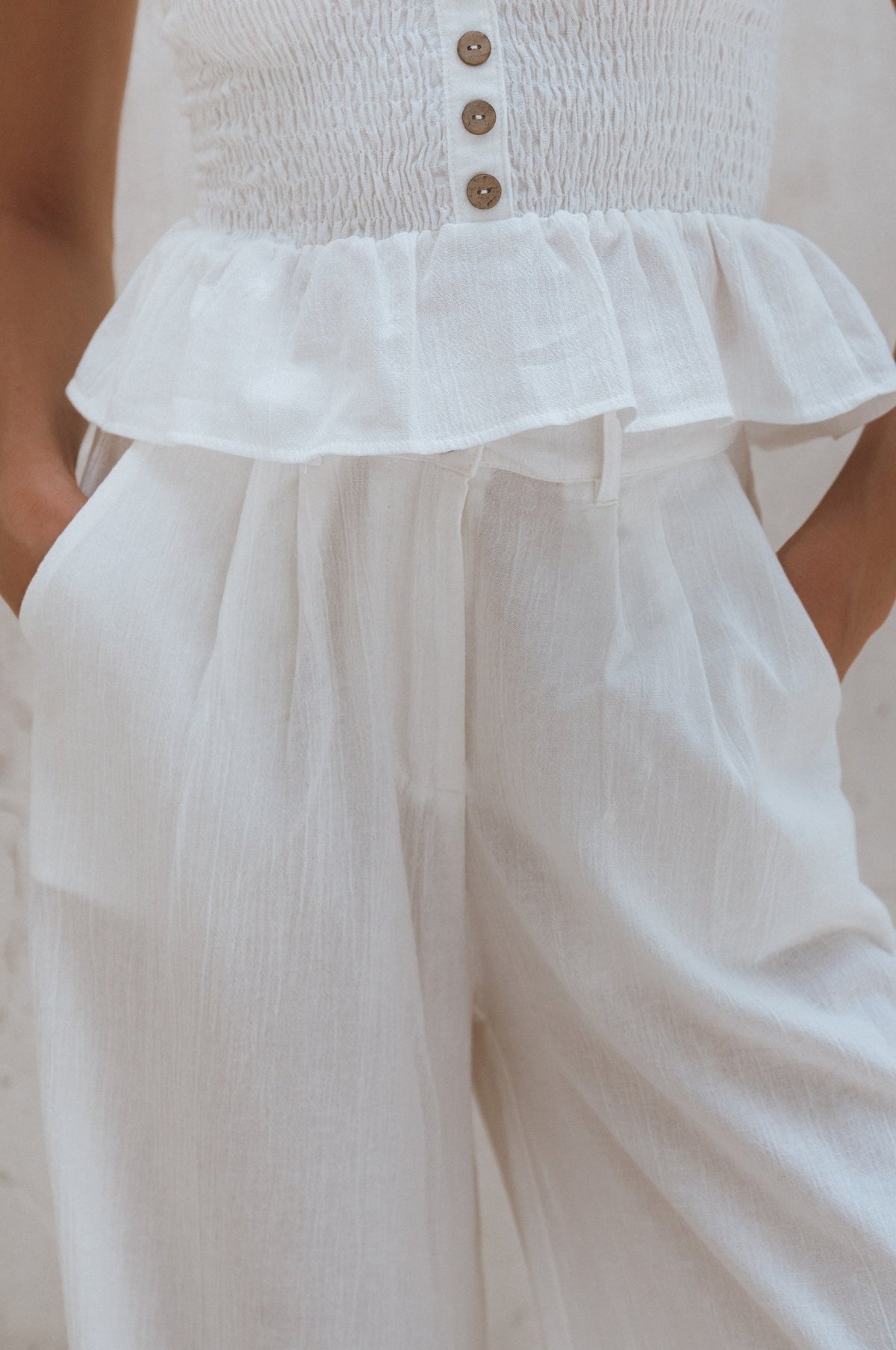 Raya Wide Leg Linen Pants