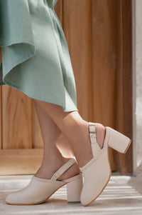 Savage Leather Slingback Heels