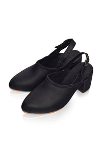 Savage Leather Slingback Heels