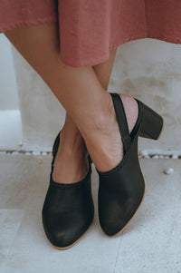 Savage Leather Slingback Heels (Sz. 4, 7.5 & 9)