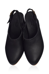 Savage Leather Slingback Heels