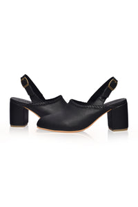 Savage Leather Slingback Heels