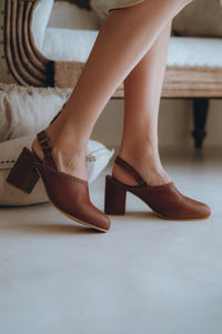 Savage Leather Slingback Heels