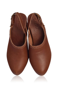 Savage Leather Slingback Heels